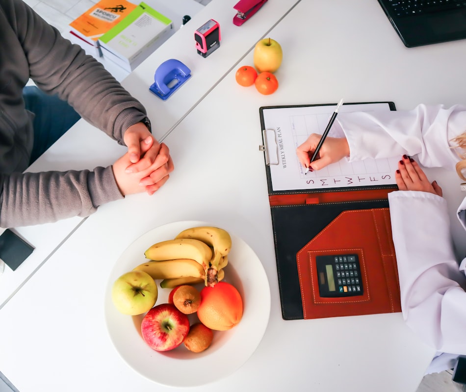 Healthy nutrition consultation setup
